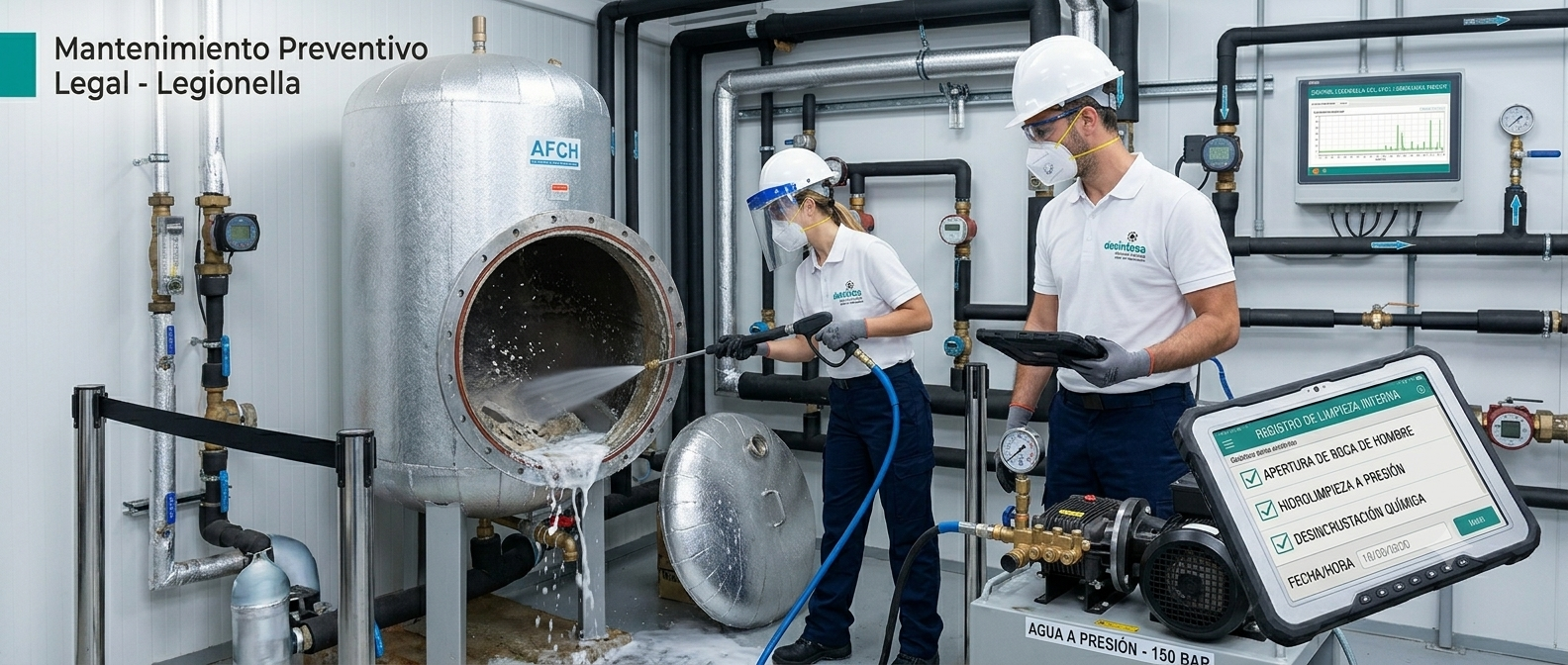 Limpieza y desinfección de depósitos ACS conforme al RD 487/2022 · DESINTESA